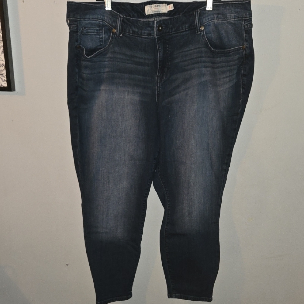 Torrid Blue Ankle Cropped Jeans